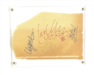 Metallica Group Signed 8.25" x 6.25" Sheet with Cliff Burton! (Metalligraphs LOA & Third Party Guaranteed)
