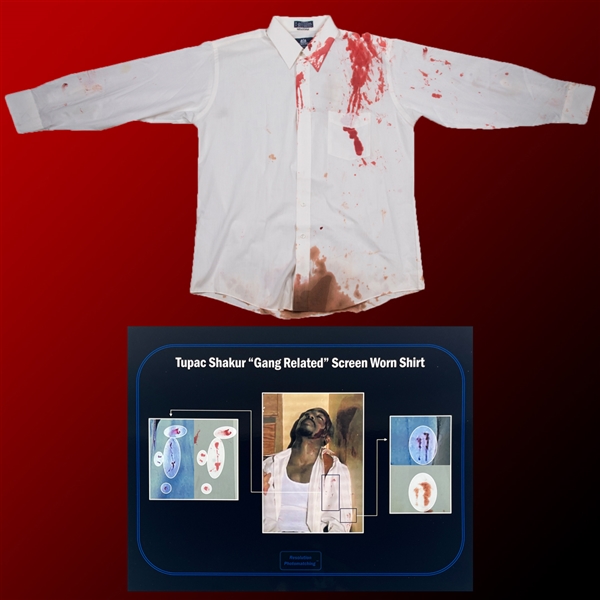 Tupac Shakur Amazing Screen Worn PHOTOMATCHED Dress Shirt from Gang Related for Movie Death Scene - Filmed Weeks Before Actual Death! (Resolution Photomatching)