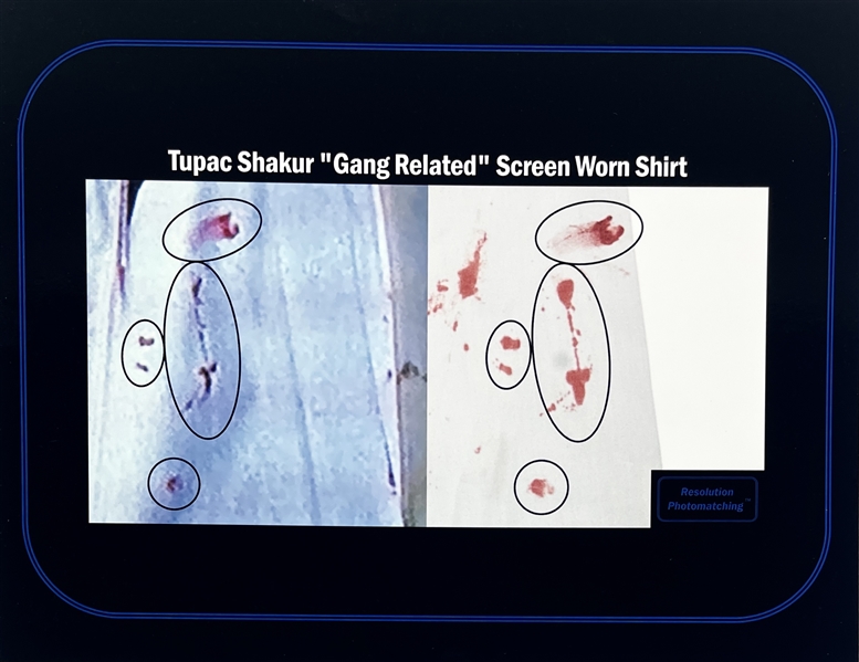 Tupac Shakur Amazing Screen Worn PHOTOMATCHED Dress Shirt from Gang Related for Movie Death Scene - Filmed Weeks Before Actual Death! (Resolution Photomatching)