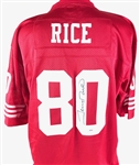 Jerry Rice Signed Mitchell & Ness 49ers Throwback Jersey, Signed on the Front & Back (PSA/DNA)