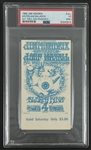 Original 1968 Jimi Hendrix Concert Ticket @ Winterland Ballroom (PSA/DNA Encapsulated)