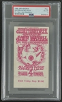 Original 1968 Jimi Hendrix Concert Ticket @ Winterland Ballroom (PSA/DNA Encapsulated