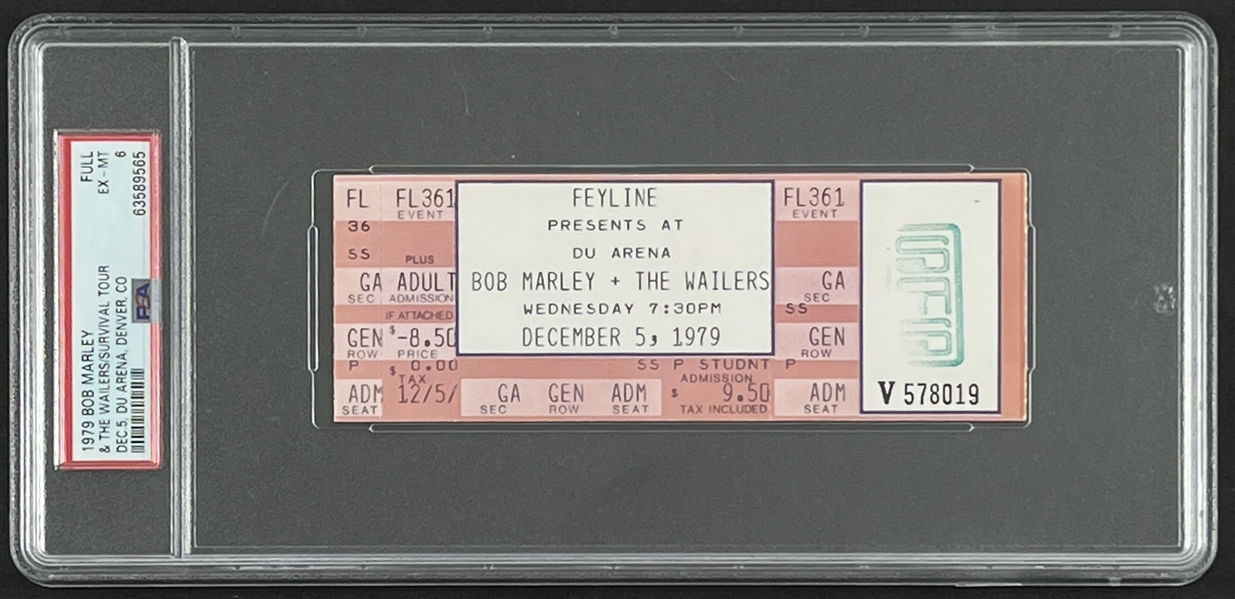 Bob Marley & The Wailers Original 1979 Concert Ticket (PSA/DNA Encapsulated)
