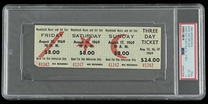 Original 1969 Woodstock Three Day Ticket (PSA/DNA Encapsulated)