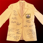 Multi-Signed Replica HOF Gold Jacket w/ 15 QB Signatures Incl. Montana, Marino, Namath, etc. (Third Party Guaranteed)