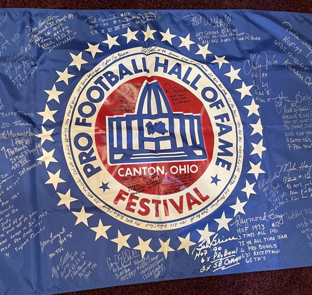 Amazing Pro Footballl Hall of Fame Multi-Signed 35 x 57 Festival Banner with 29 Signers & Inscriptions! (Third Party Guaranteed)