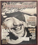 Eddie Van Halen Signed Rolling Stone Magazine w/ Interesting Inscription in Custom Framing (Third Party Guaranteed)