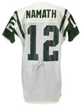 Joe Namath Incredible 1975-76 Practice Worn & Signed New York Jets Sand-Knit Uniform - MEARS Graded A-10!