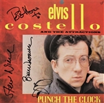 Elvis Costello & the Attractions Signed "Punch The Clock" LP Cover (4 Sigs)(ACOA LOA)