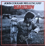 John Cougar Mellencamp Signed "Scarecrow" LP Cover (ACOA)