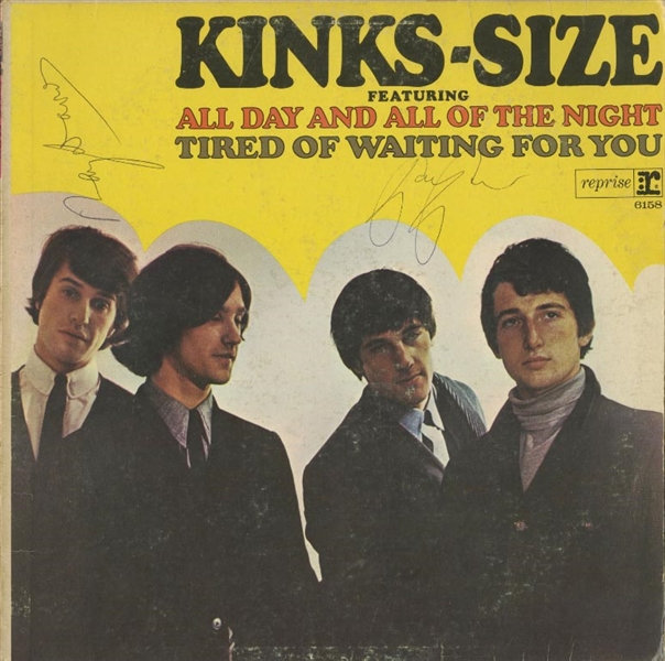 The Kinks: Ray & Dave Davies Signed "Size" Album Cover (ACOA)