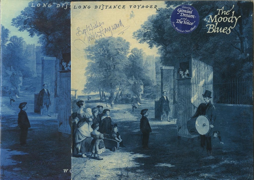Moody Blues: Justin Hayward Signed Album Cover w/ 1981 Tour Program & Ticket (ACOA)