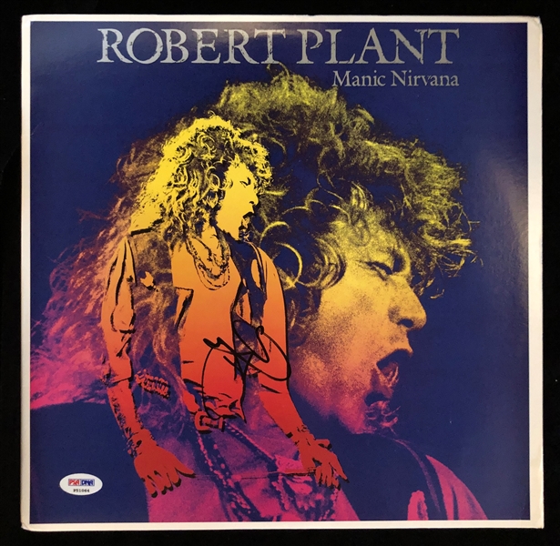 Robert Plant Signed "Manic Nirvana" Album Cover w/ Vinyl (REAL/PSA)