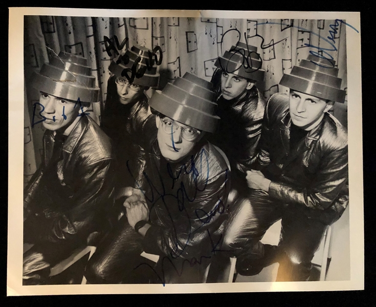 DEVO: Group Signed 8" x 10" Photo (5 Sigs)(Epperson/REAL)