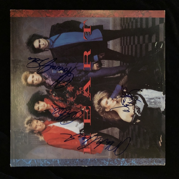 HEART: Group Signed Self-Titled Album Cover w/ Vinyl (4 Sigs)(Epperson/REAL)