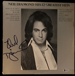 Neil Diamond Signed "12 Greatest Hits" Album Cover w/ Vinyl (Beckett/BAS LOA)