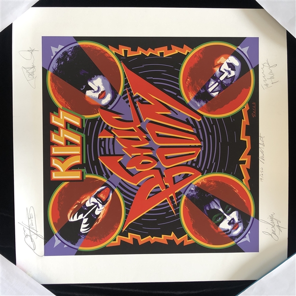 KISS: Group Signed 25" x 25" Ltd. Ed. Sonic Boom Lithograph (Epperson/REAL)