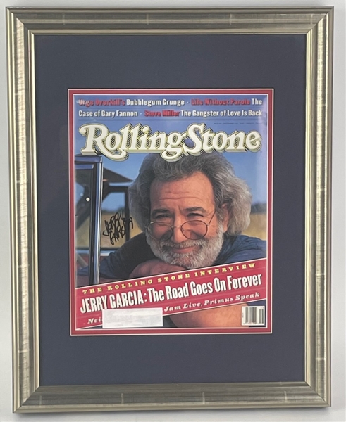 Grateful Dead: Jerry Garcia Signed Rolling Stones Magazine Cover, Custom Matted & Framed (Epperson/REAL)