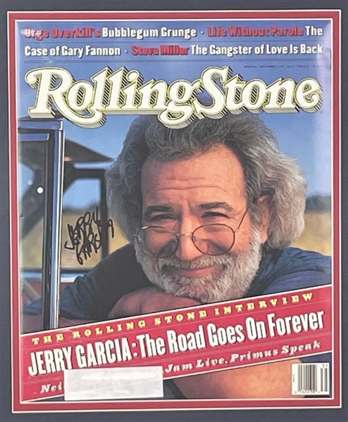 Grateful Dead: Jerry Garcia Signed Rolling Stones Magazine Cover, Custom Matted & Framed (Epperson/REAL)