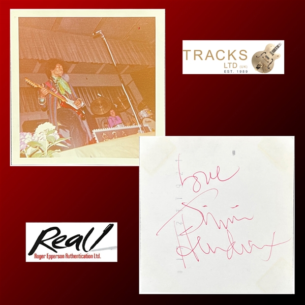 Jimi Hendrix ULTRA RARE Signed Color Concert Photograph (Tracks UK)(Epperson/REAL LOA)