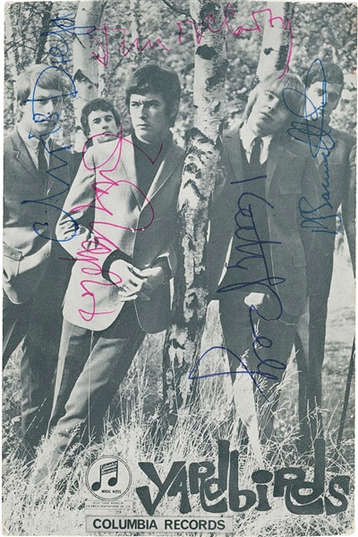 Yardbirds Group Signed 3.75” x 5.5” Photo (5 Sigs) (Third Party Guaranteed)