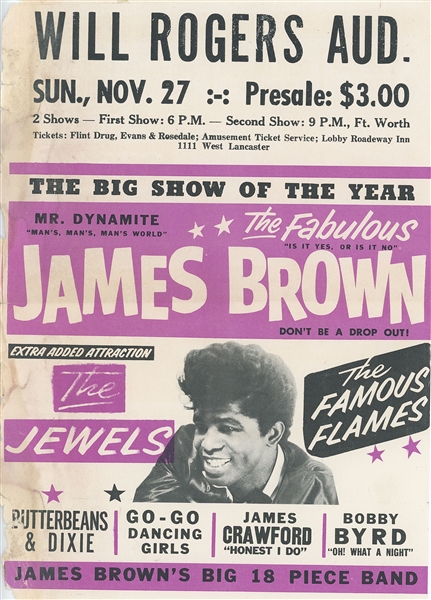 James Brown Vintage Original 6.75” x 9.75” Handbill 