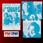 The Doors RARE Jim Morrison & Robby Krieger Signed 1968 Concert Handbill - The Carousel Theatre - West Covina, CA (PSA/DNA LOA)