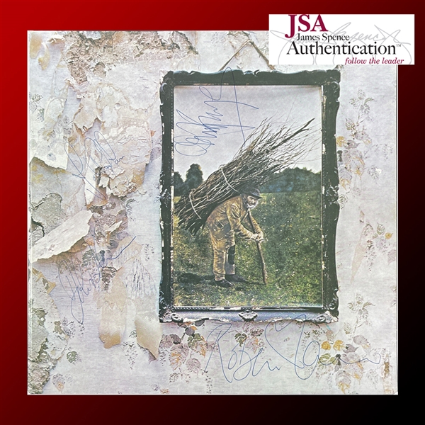 Led Zeppelin Spectacular Group Signed Led Zeppelin IV Record Album - Zep's Most Coveted Signed LP! (JSA LOA)