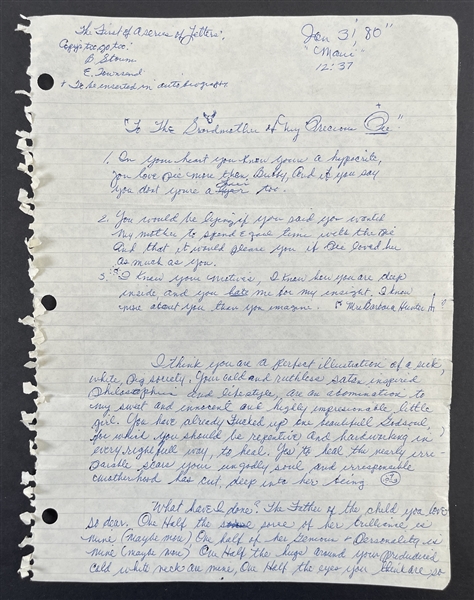 Marvin Gaye 8-Page Handwritten Letter to His Mother-In-Law with Shocking Content (JSA LOA)