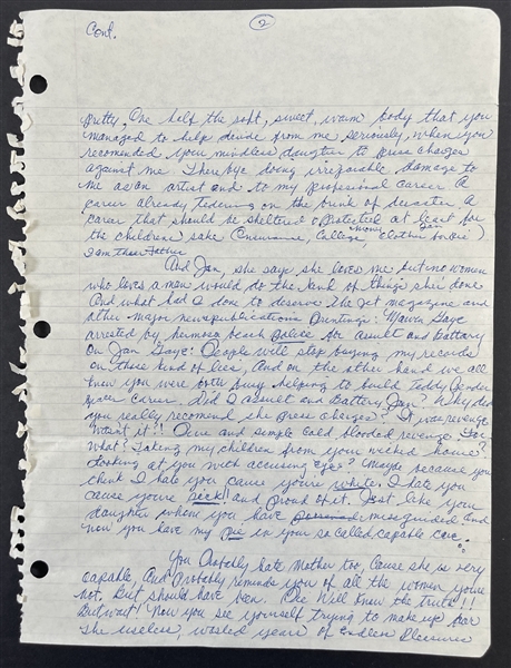 Marvin Gaye 8-Page Handwritten Letter to His Mother-In-Law with Shocking Content (JSA LOA)