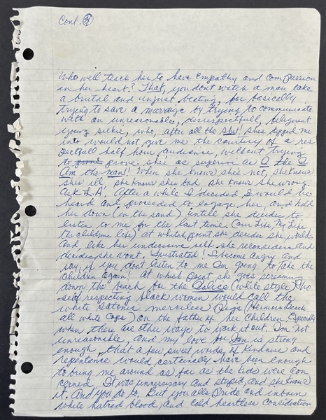 Marvin Gaye 8-Page Handwritten Letter to His Mother-In-Law with Shocking Content (JSA LOA)