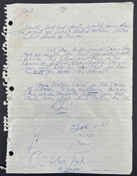 Marvin Gaye 8-Page Handwritten Letter to His Mother-In-Law with Shocking Content (JSA LOA)