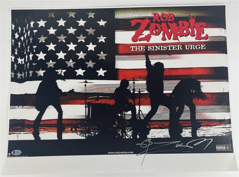 Rob Zombie In-Person Signed 23" x 17" Promotional Poster with EXACT Signing Proof! (Beckett/BAS)