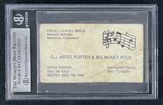 Eazy-E Signed & Inscribed Business Card (Beckett/BAS Encapsulated)