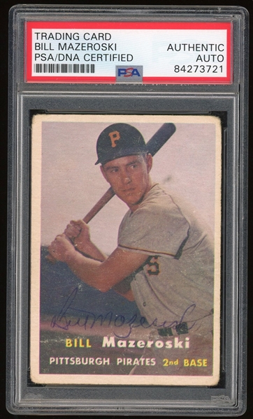 Bill Mazerowski Signed 1957 Topps #24 (PSA/DNA Encapsulated)