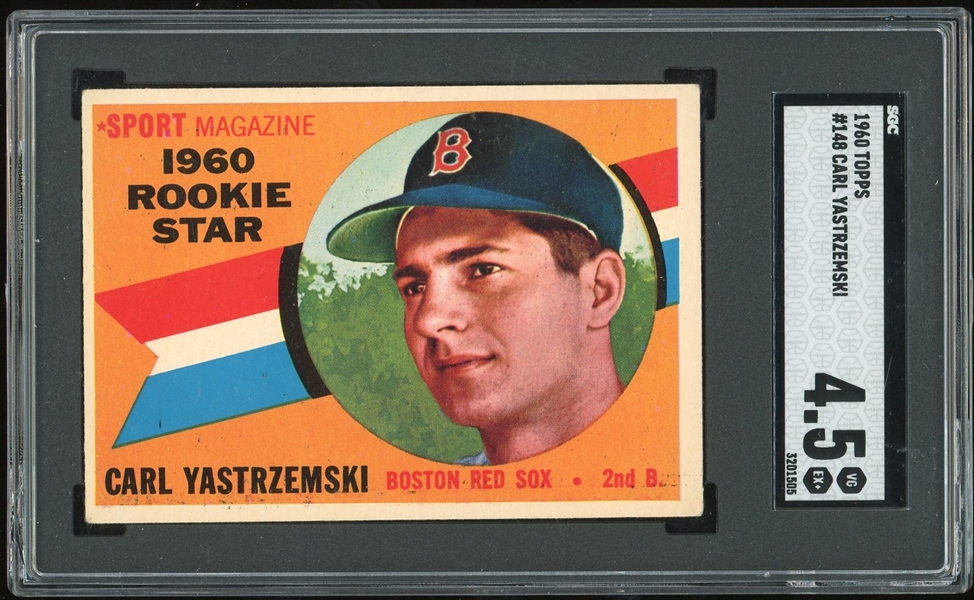 Carl Yastrzemski 1960 Topps #148 Rookie Star RC SGC Graded VG-EX+ 4.5