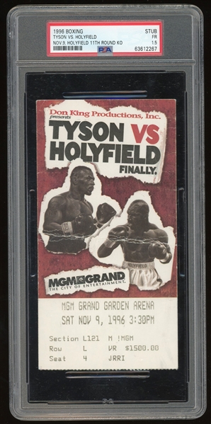 1996 Tyson VS. Holyfield Ticket Stub :: Holyfield 11th Round KO! (PSA/DNA)