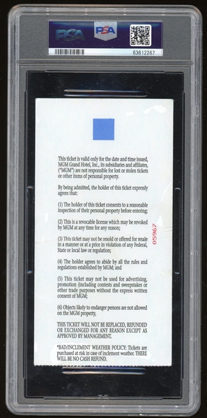 1996 Tyson VS. Holyfield Ticket Stub :: Holyfield 11th Round KO! (PSA/DNA)