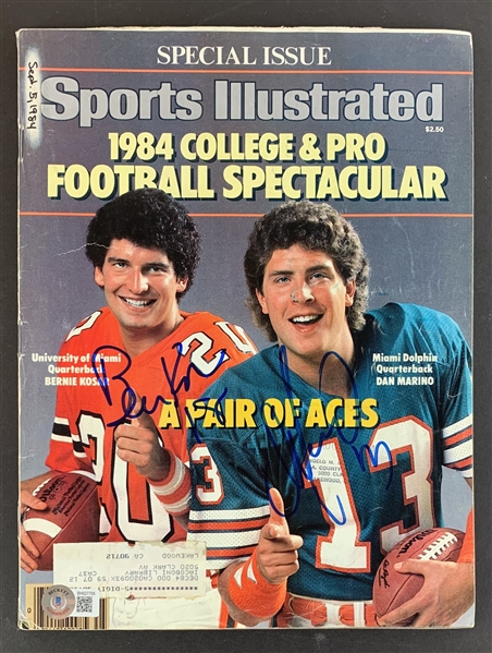 Dan Marino & Bernie Kosar Signed September 1984 Sports Illustrated Magazine (Beckett/BAS)