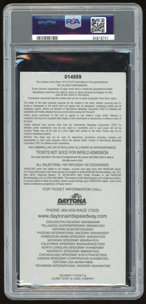 2001 Daytona 500 Ticket Stub From Dale Earnhardt's Final Race (PSA/DNA Encapsulated)