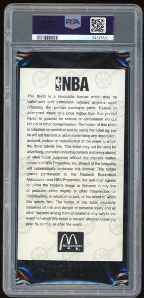 1997 NBA All-Star Game Ticket Stub:: Michael Jordan First Ever ASG Triple-Double! (PSA/DNA)