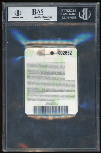 Phil Mickelson Signed 2010 Masters Tournament Badge (Beckett/BAS Encapsulated)