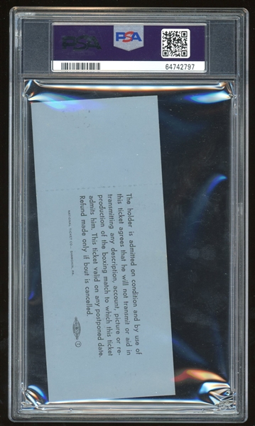 1965 Muhammad Ali VS. Sonny Liston Full Ticket :: First Fight as Ali! (PSA/DNA Encapsulated)