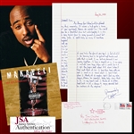 Tupac Shakur Handwritten 2-Page Letter with Incredible Content Discussing His Career Behind Bars & Reading "The Prince" by Machiavelli - The Inspiration for Makaveli! (JSA LOAs)