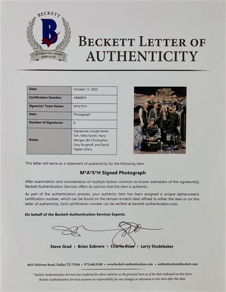 M*A*S*H Cast Signed 8 x 10 Photograph (Beckett/BAS LOA)