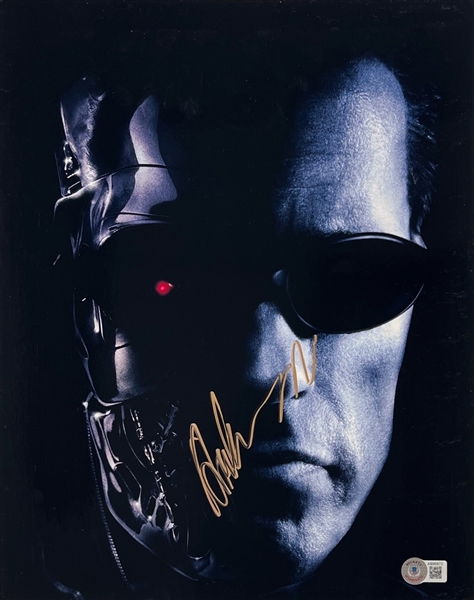 Arnold Schwarzenegger Signed 11 x 14 Color Photograph as The Terminator (Beckett/BAS LOA)