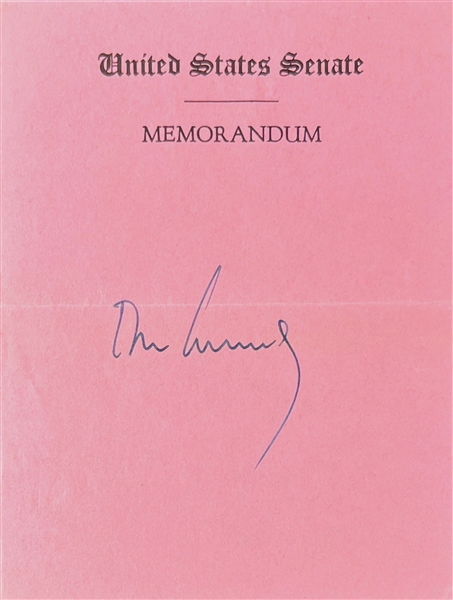 President John F. Kennedy Signed 4 x 5.25 U.S. Senate Stationary Page (Beckett/BAS LOA)