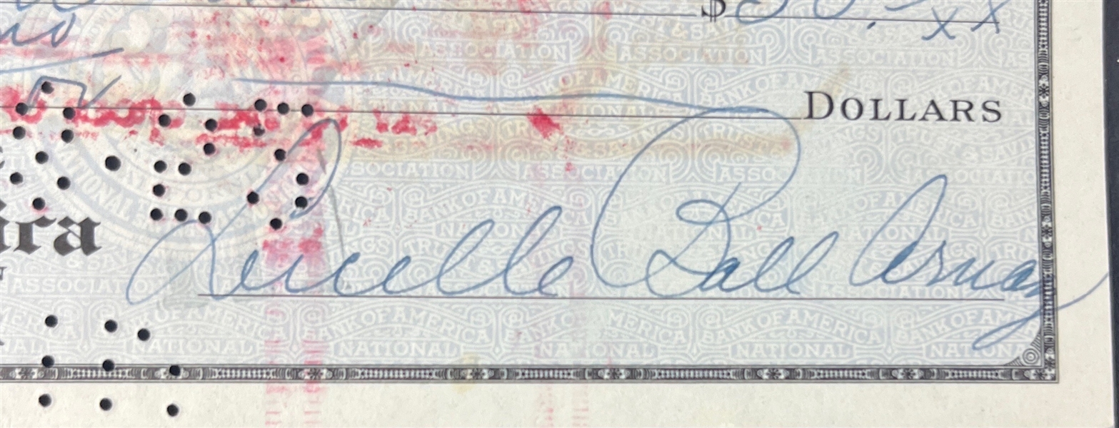 I Love Lucy : Lucille Ball Arnaz Signed Bank Check (Beckett/BAS)