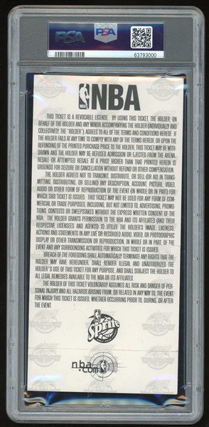 MVP Allen Iverson Signed 2001 NBA All-Star Game Full Ticket w/ Auto Mint 9! (PSA/DNA)