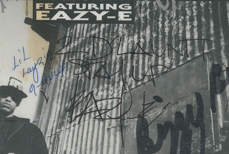 Bone Thugs & Harmony w/ Eazy-E Group Signed Record Promo Advert (JSA LOA)
